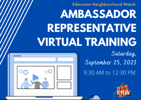 Edmonton Neighbourhood Watch Ambassador Representative Virtual Training - Blog Poster